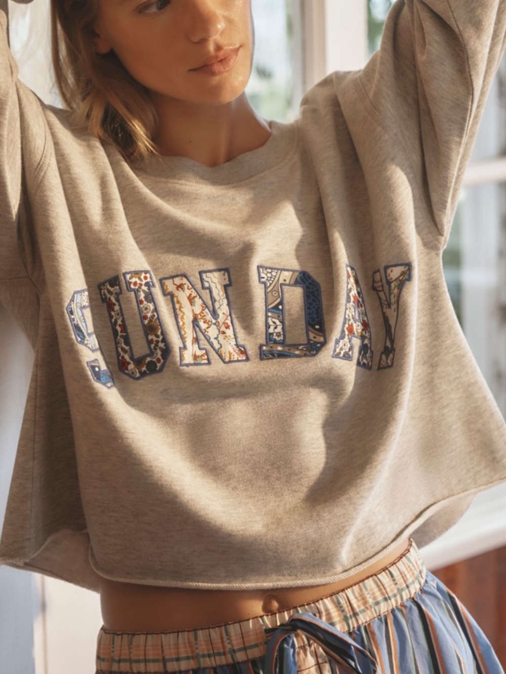 Anthropologie Sunday Graphic Gray Sweatshirt 2X